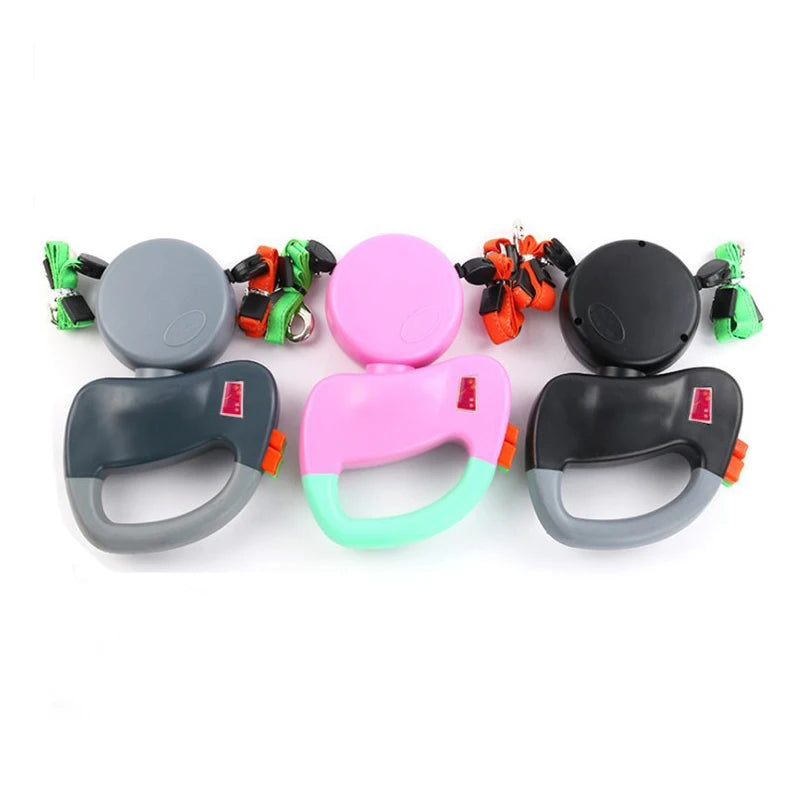 Dual Retractable Dog Leash for Two Dogs – 3m Automatic Double-Headed Leash