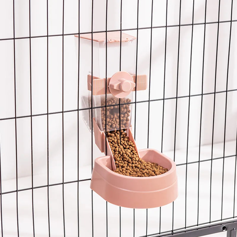 🐾 Cage Hanging Automatic Pet Feeder & Water Bottle Dispenser