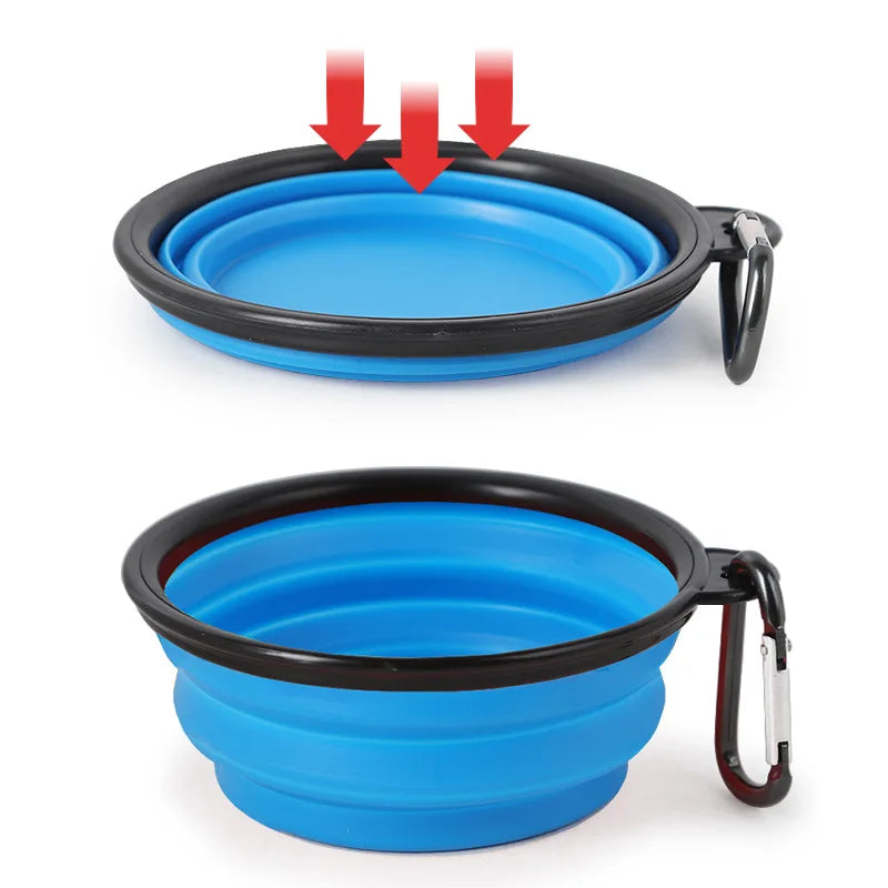 🐾🥣 Folding Portable Silicone Dog Bowl – Travel Food & Water Bowl
