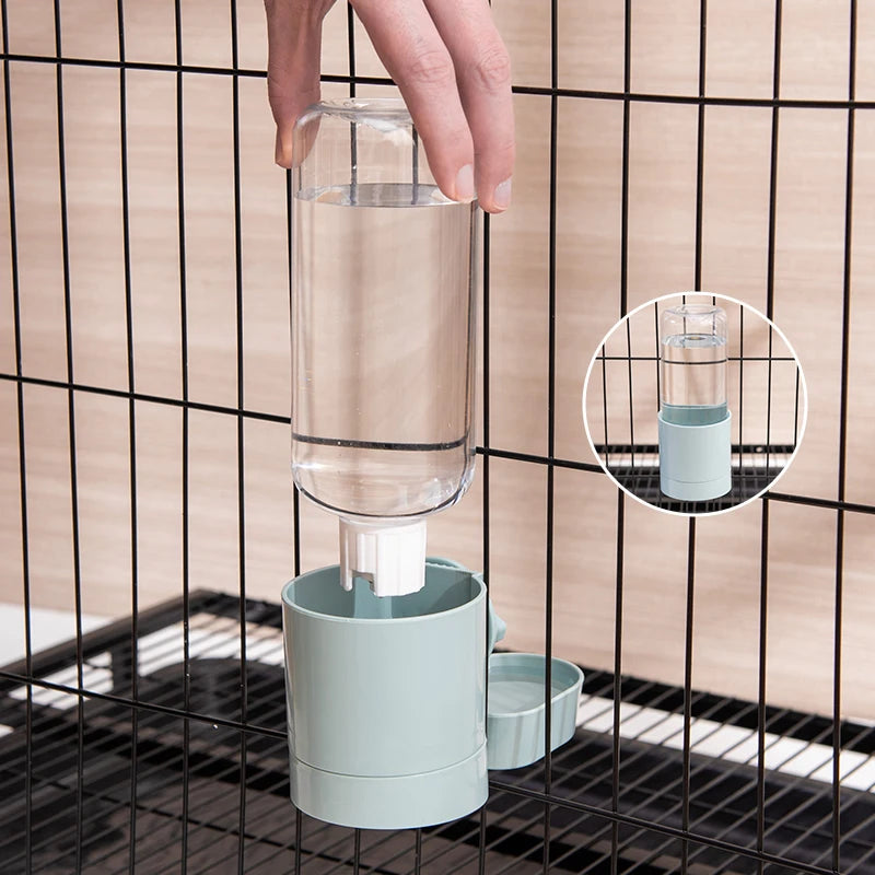 🐾 Cage Hanging Automatic Pet Feeder & Water Bottle Dispenser