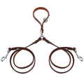 2-Way Double Dog Leash – No-Tangle Leather Coupler for Walking Two Dogs