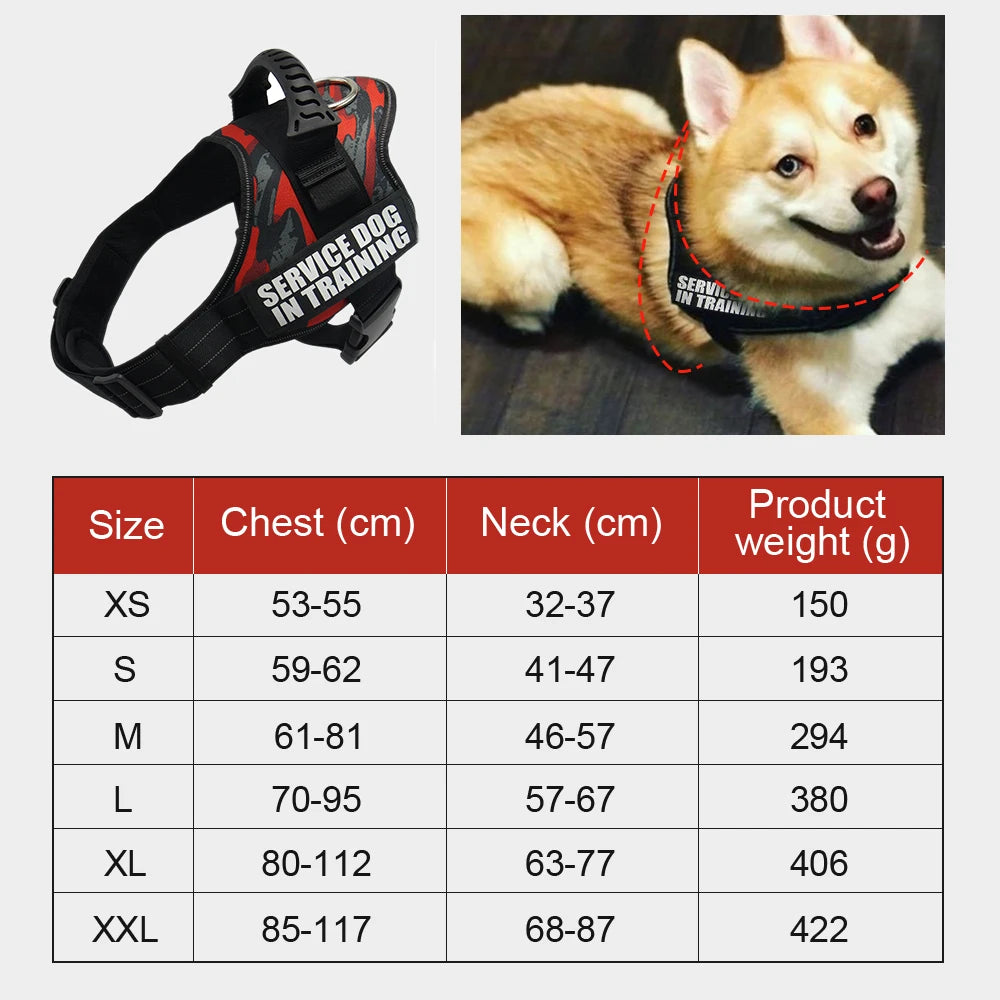 🐕 Nylon Adjustable Dog Harness – Reflective Vest for All Dog Sizes