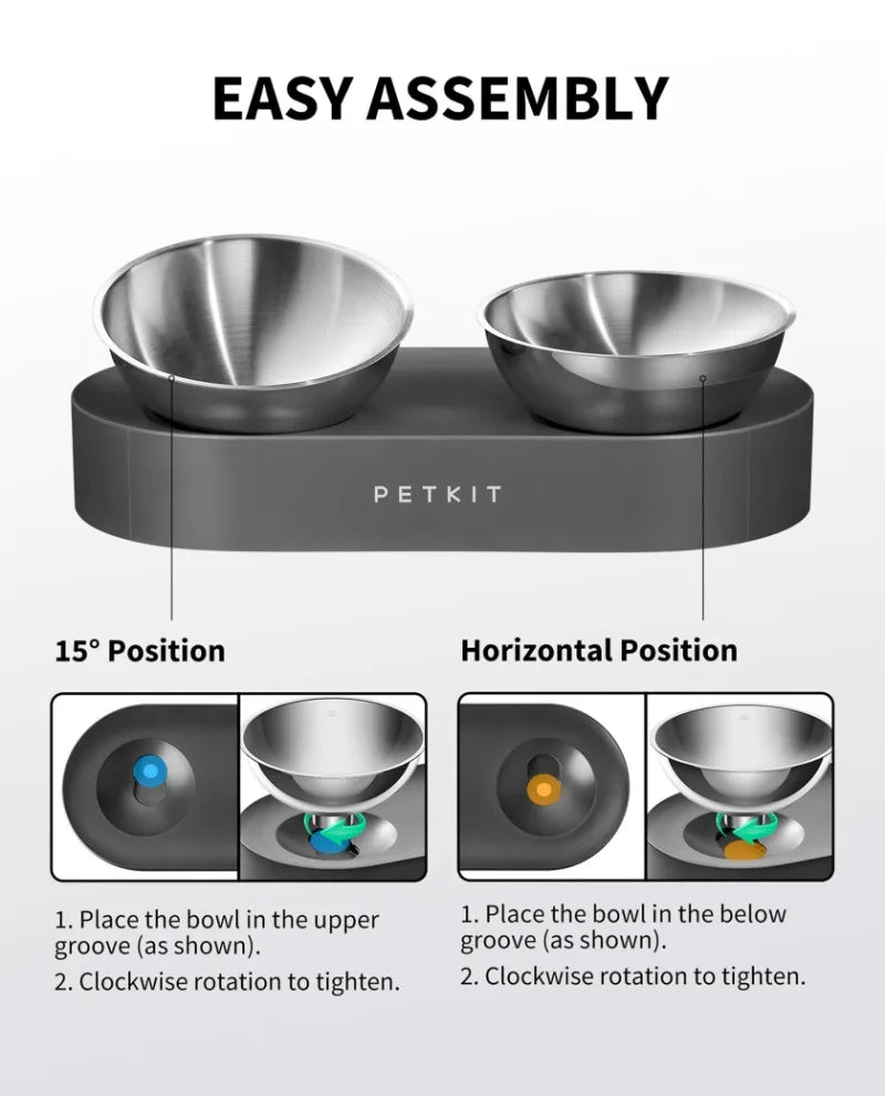🥣 PETKIT Adjustable Double Feeding Bowl
