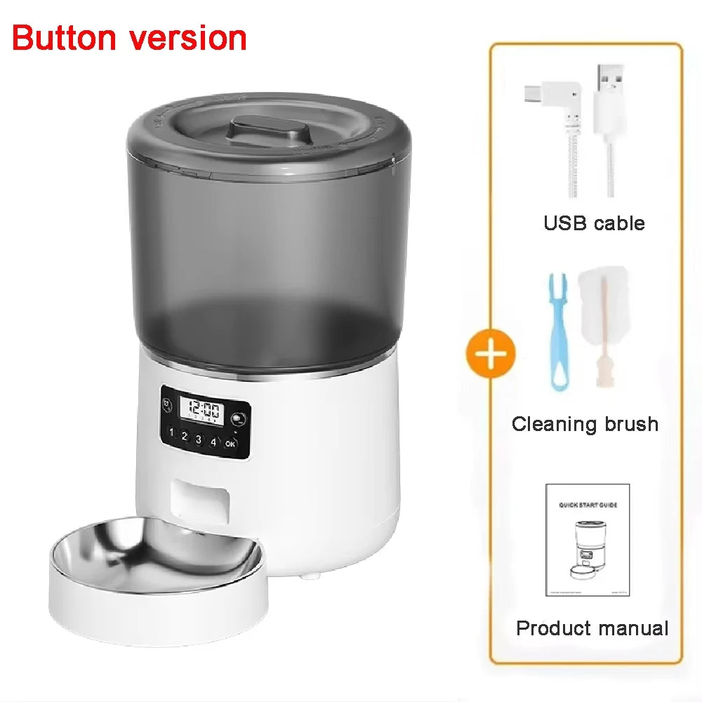 🐾 Automatic Pet Feeder 4L – Smart Timer Tuya Control Food Dispenser for Dogs & Cats