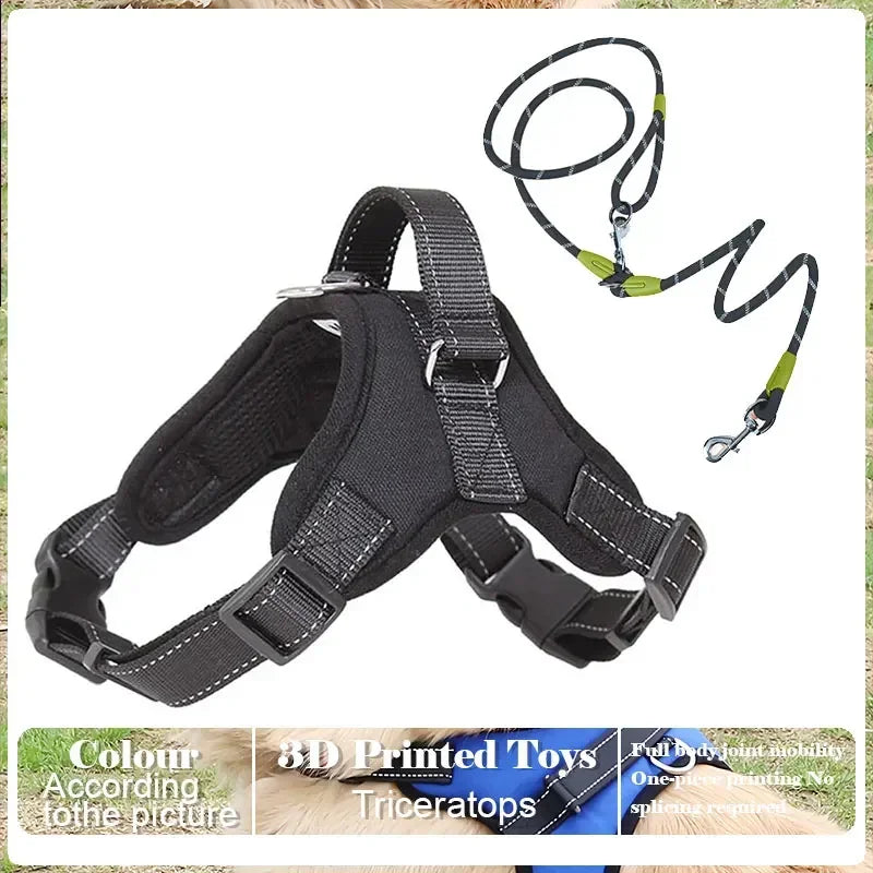 🐕 Dog Harness and Leash Set – No Pull Adjustable with Easy Control Handle
