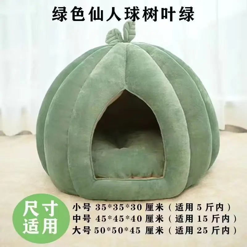 Extra Puha Melegítő Kisállat Fekhely – Zárt, Biztonságos Kuckó 🌙