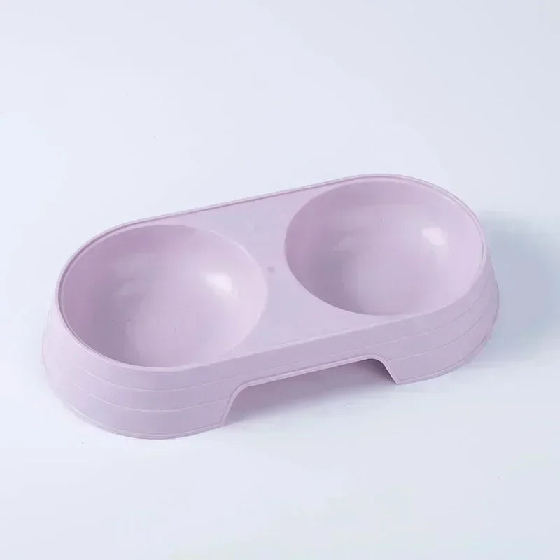 🍬🐾 Macaron Double Pet Bowl – Food & Water Feeder
