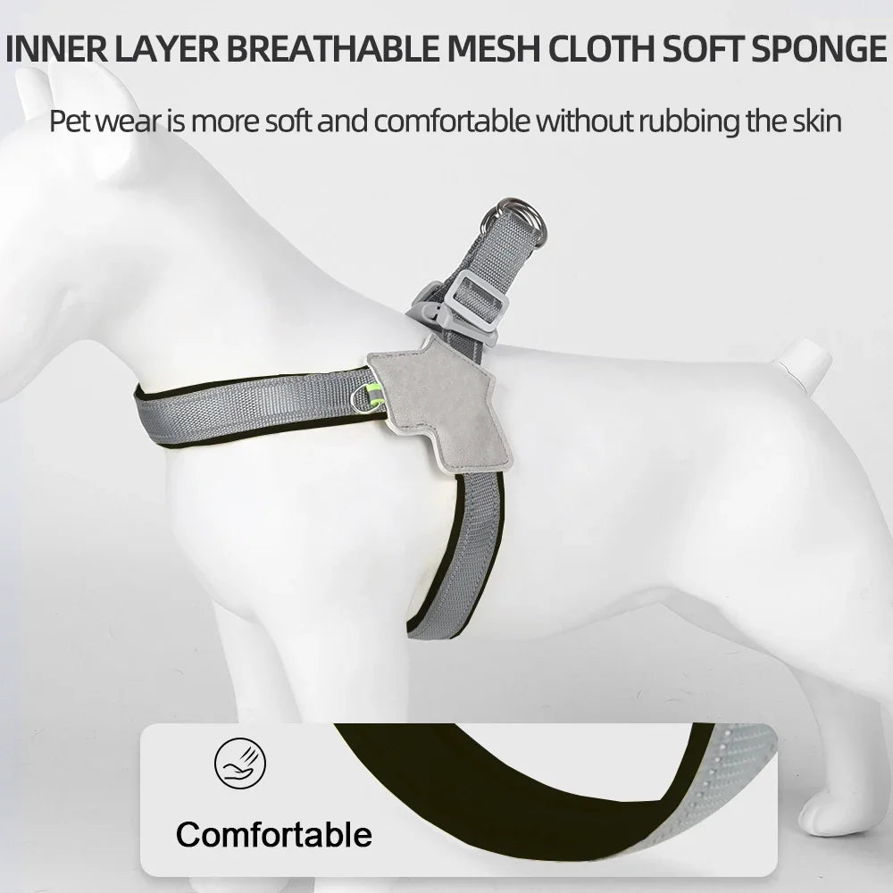 🐾 Pet Dog Harness – Adjustable Reflective Chest Harness
