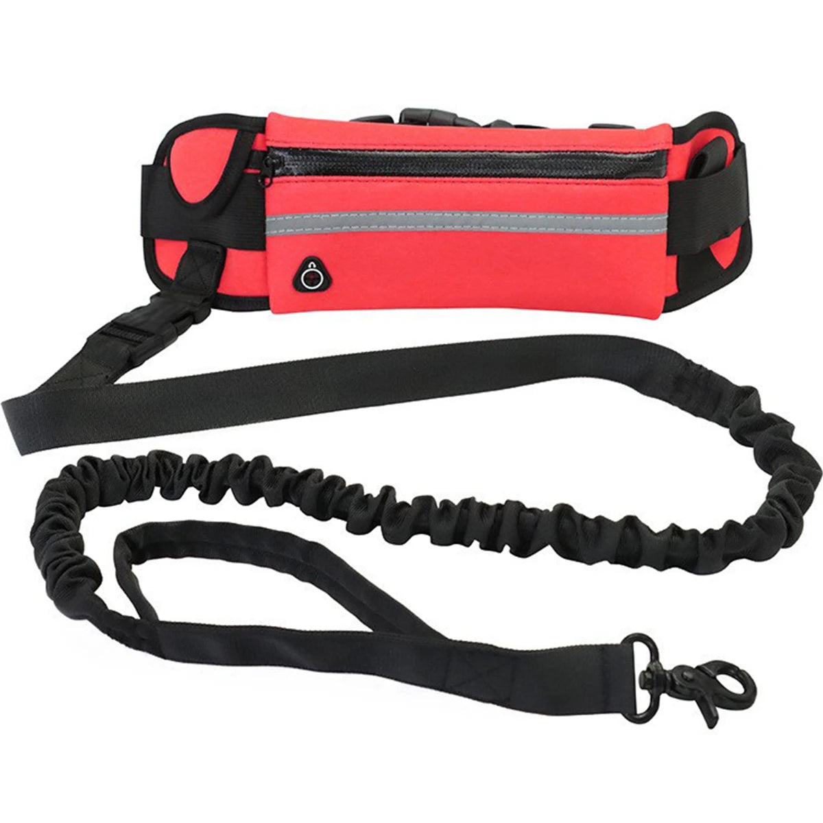 Hands Free Dog Leash for Running & Walking – Reflective Elastic Leash with Adjustable Waist Belt and Storage Bag