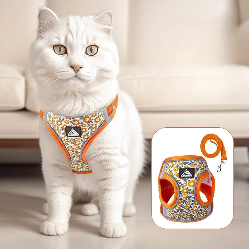 🐱 Reflective Cat Harness and Leash Set