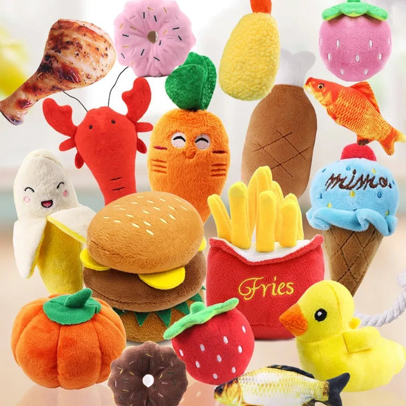 🧸 Cute Fleece Squeaky Dog And Cat Toy