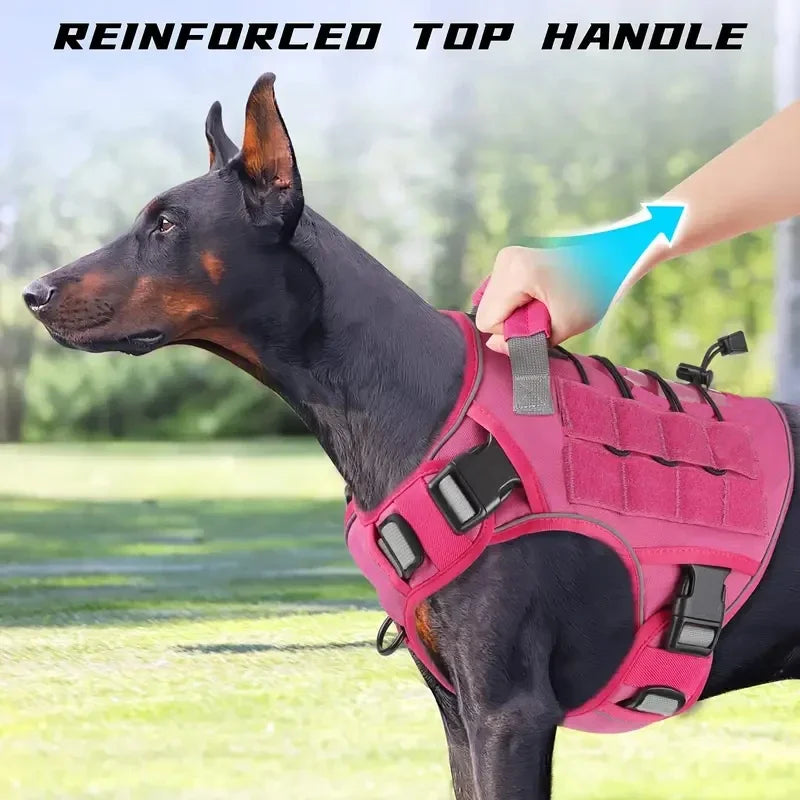 🐕 Tactical Dog Harness for Large Dogs – No Pull & Military Style