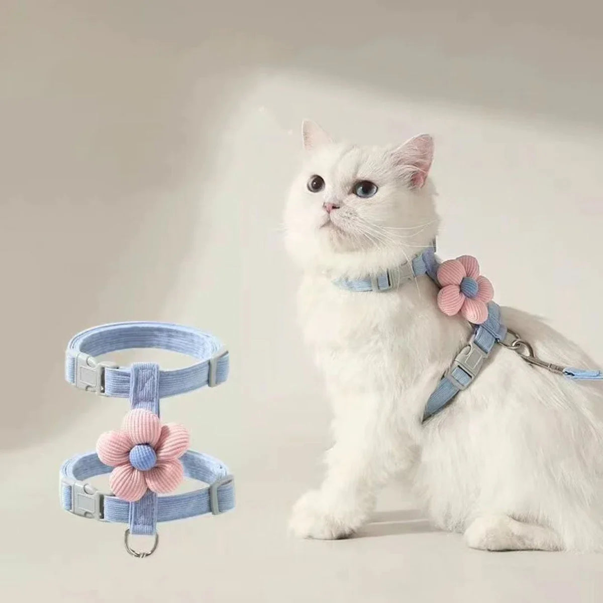 🐱 Adjustable Cat Harness & Leash Set