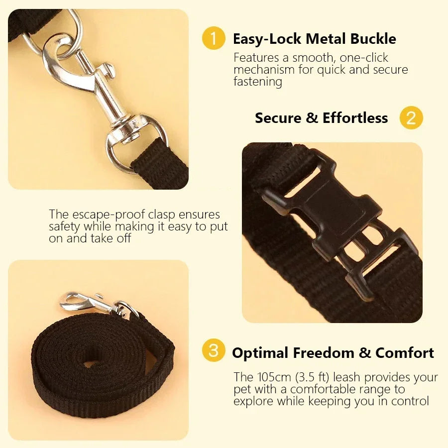 🐱 H-Style Cat Harness with Leash