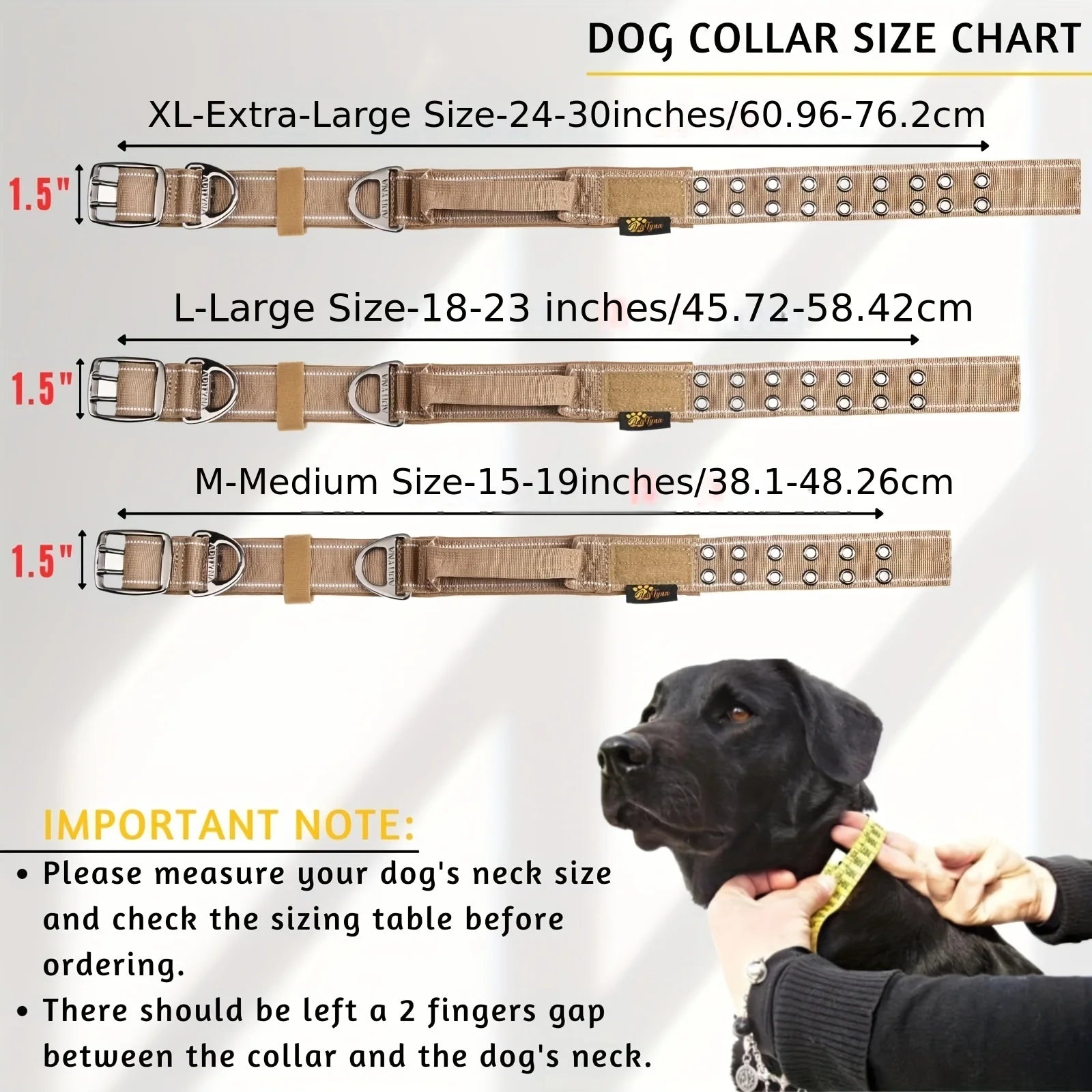 🐕 Erős, fényvisszaverős kutya nyakörv fogantyúval – nagytestű kutyáknak 🐕