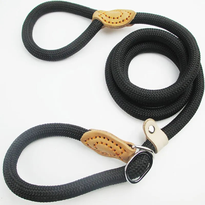 Heavy Duty Slip Rope Dog Leash – Adjustable Braided Nylon Training Lead for Medium & Large Dogs
