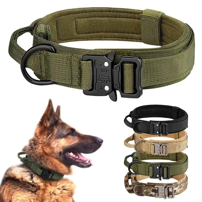 🪖 Outdoor Tactical Dog Collar – Heavy Duty Edition