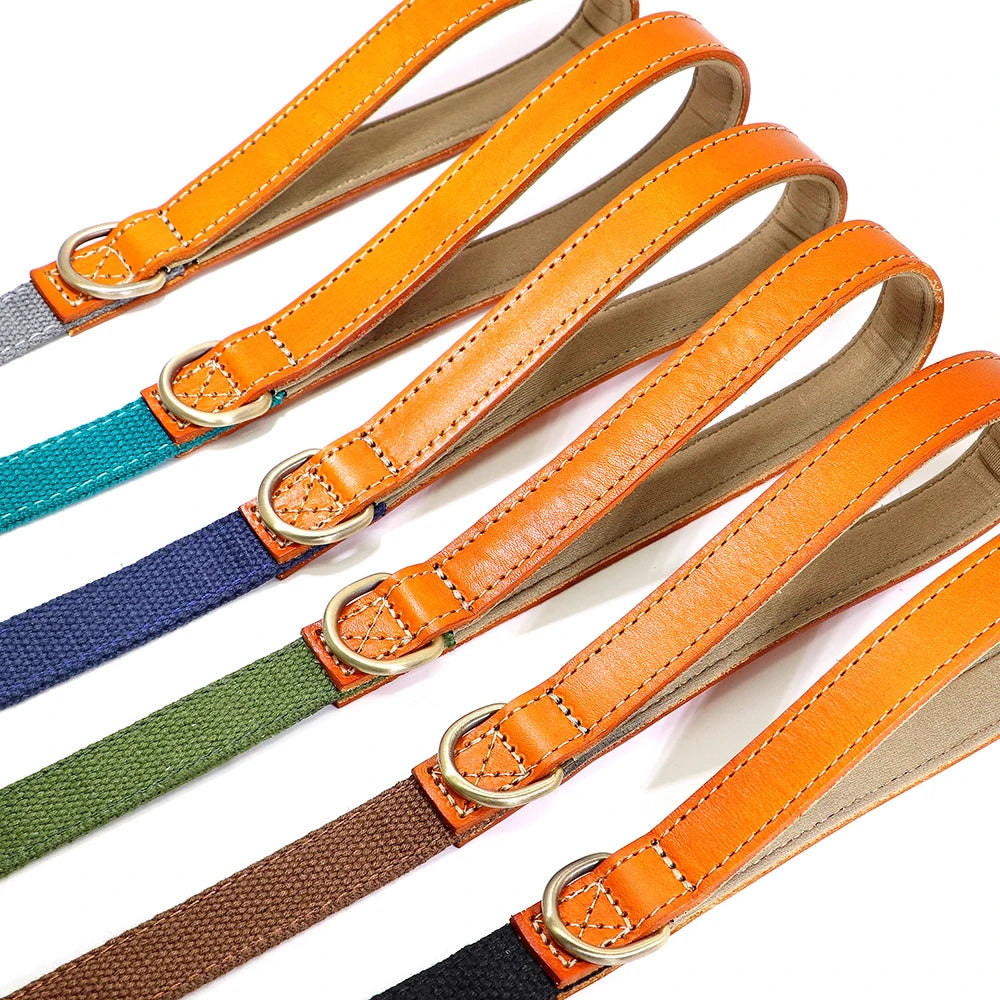 150cm Durable Nylon Dog Leash with PU Leather Handle – Comfortable & Strong for Daily Walks