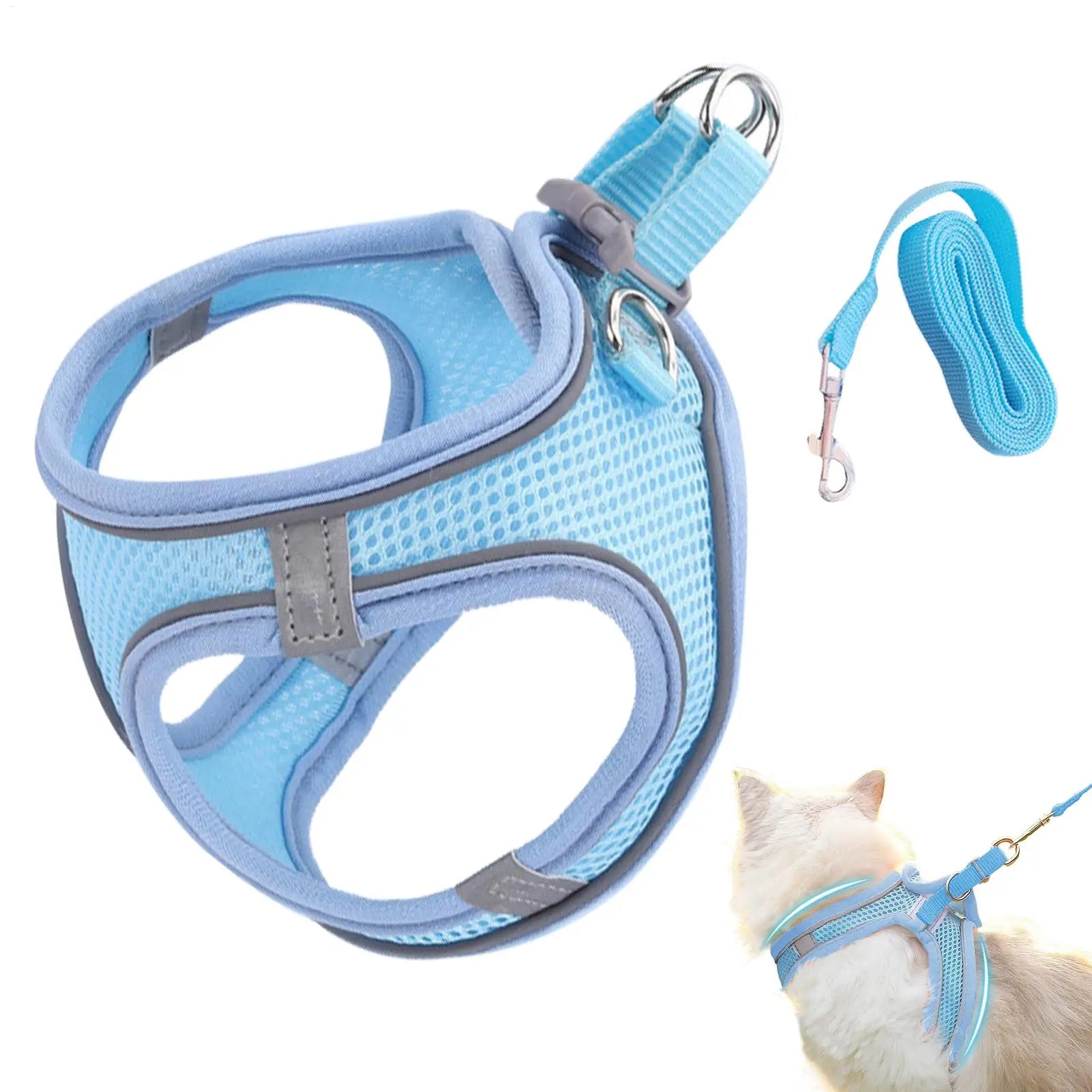 🐕🐈 Adjustable Pet Harness & Leash Set