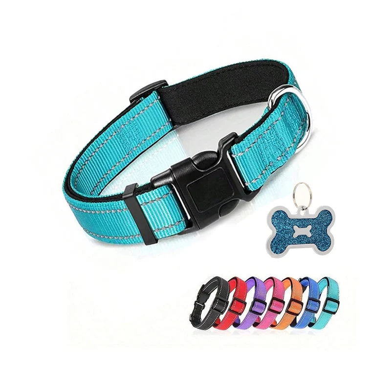 🐶 Soft Padded Reflective Nylon Dog Collar