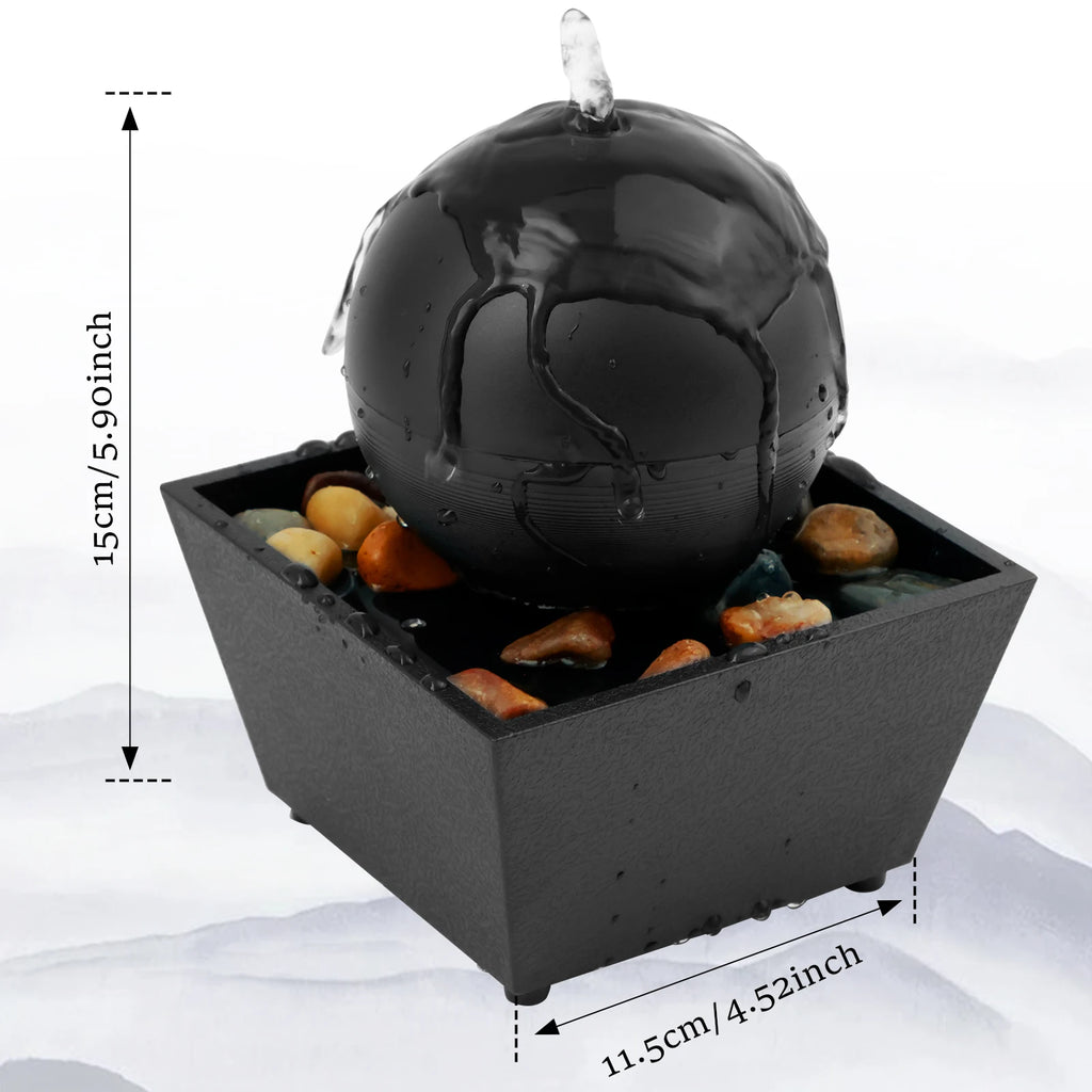 🔹Asztali LED Vízimalom Szökőkút – Relaxációs Otthoni Dekor, Folyóvíz Hatással🔹