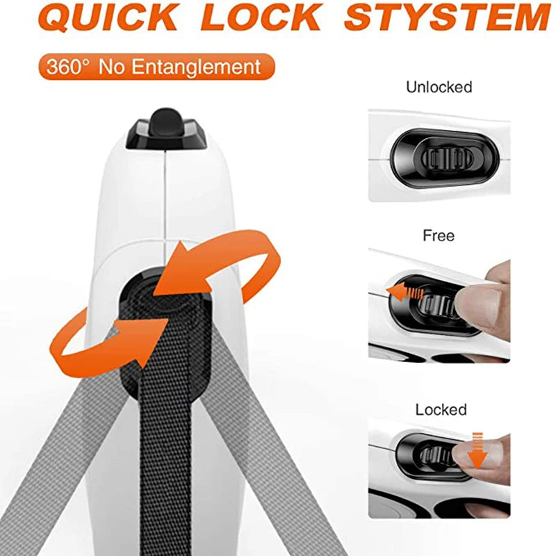 Automatic Retractable Dog Leash (3M / 5M / 8M) – Durable Nylon Lead for Small, Medium & Large Dogs