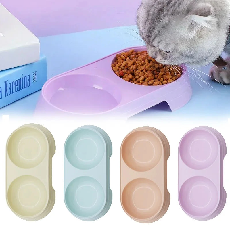 🍬🐾 Macaron Double Pet Bowl – Food & Water Feeder