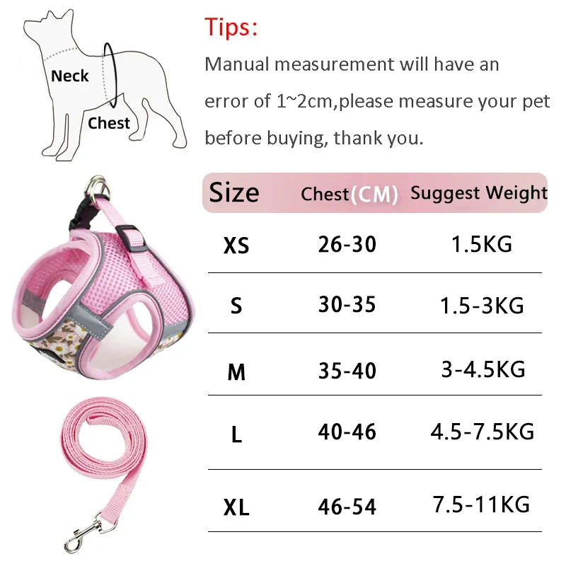🐱 Reflective Cat Harness and Leash Set