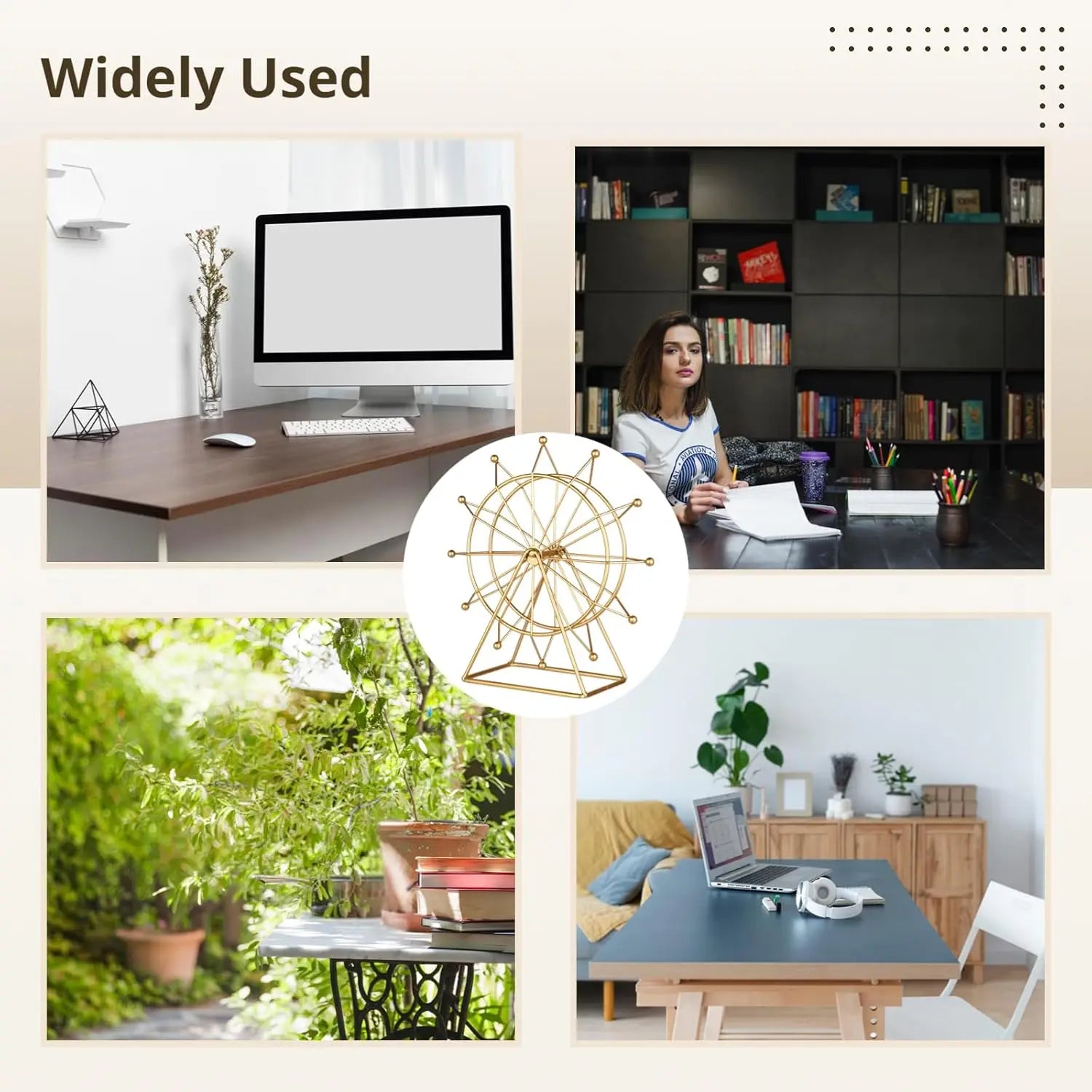 ✨Golden Ferris Wheel Home Decor – Modern Arany Dísz, Polcdísz, Elegáns Otthoni Dekoráció✨
