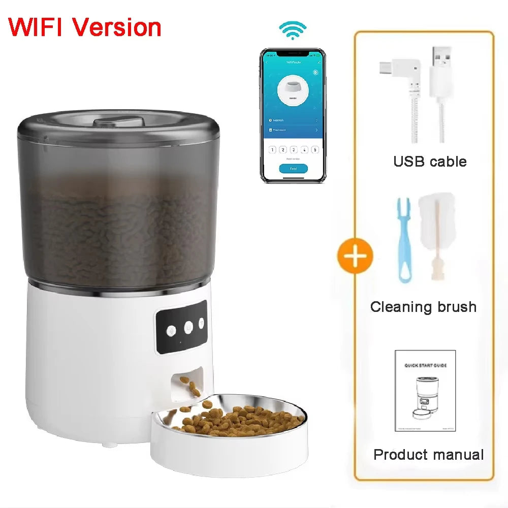 🐾 Automatic Pet Feeder 4L – Smart Timer Tuya Control Food Dispenser for Dogs & Cats