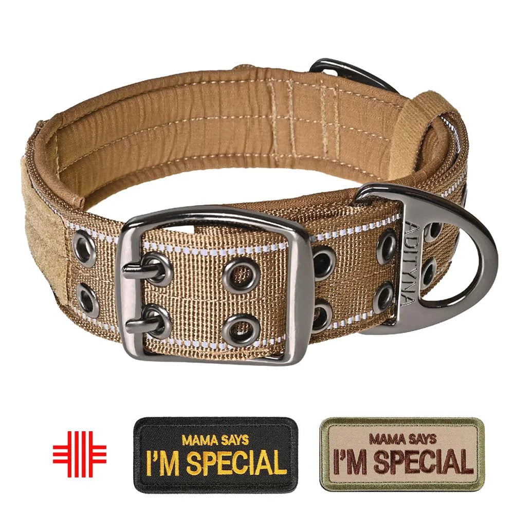 🐕 Erős, fényvisszaverős kutya nyakörv fogantyúval – nagytestű kutyáknak 🐕