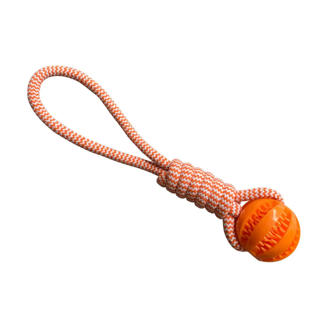 🧶 Interactive Rope & Treat Dispensing Dog Ball