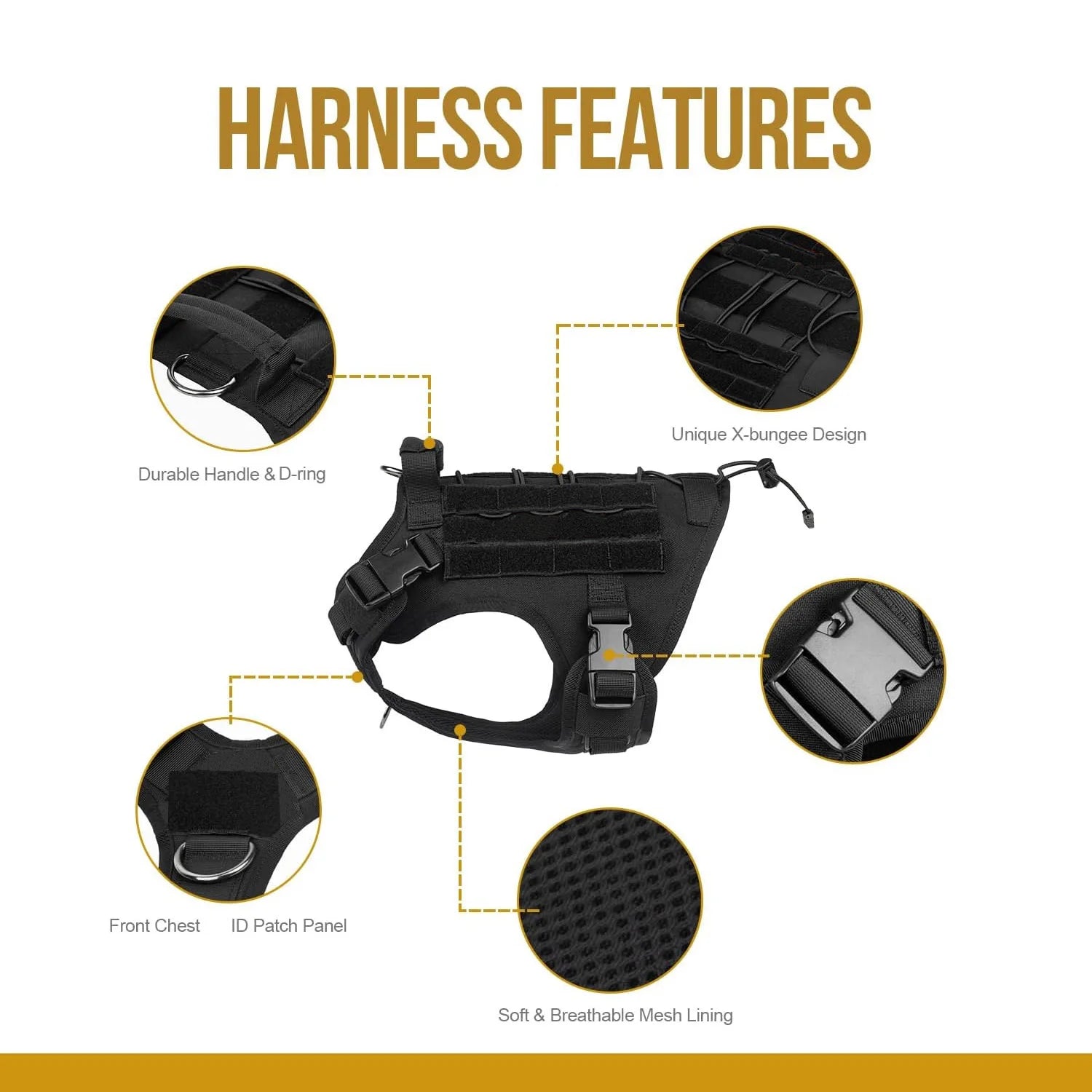 🐕 Tactical Dog Harness with Handle