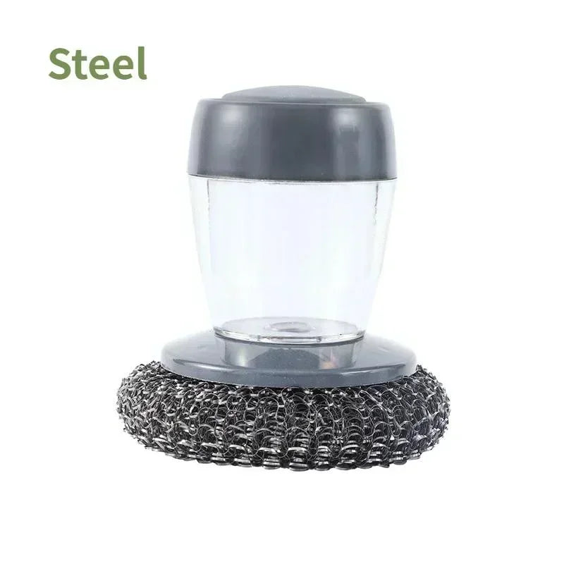 ✨Praktikus Konyhai Tisztítókefe – Beépített Szappanadagolóval, Cserélhető Fejjel✨