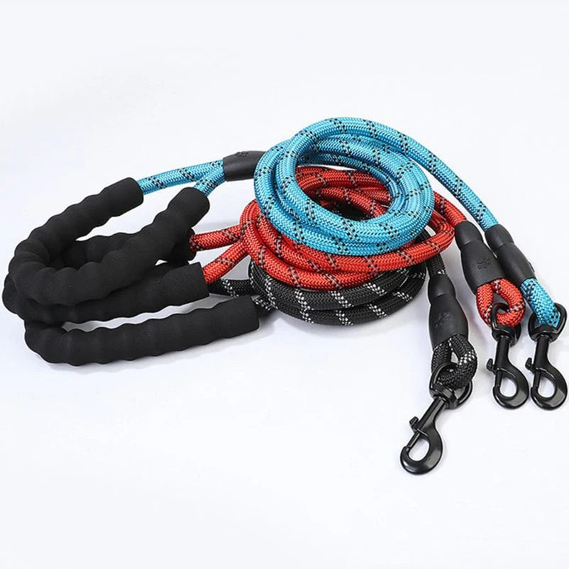 Heavy Duty Braided Rope Dog Leash – Adjustable Slip Lead for Training & Walking
