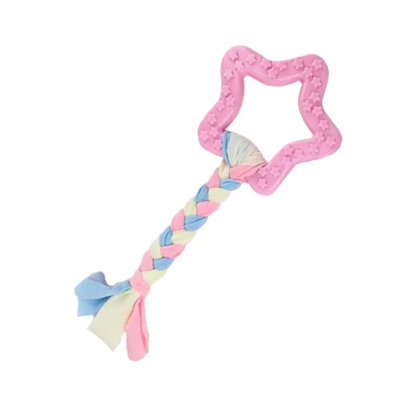 🦷 Pink Dental Chew Dog Toy Set