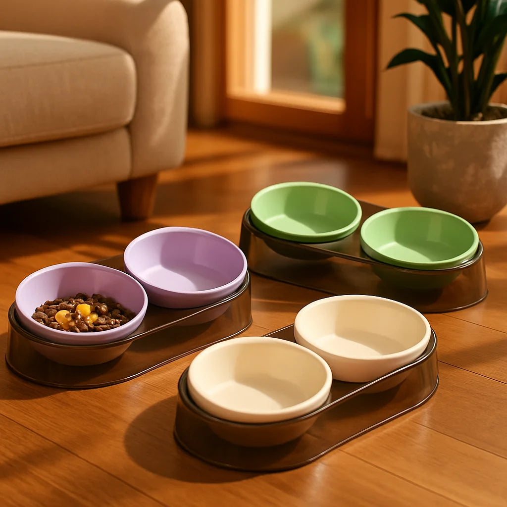 🐾 Durable Elevated Dual Bowl Feeder