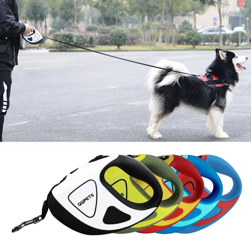 5M Long LED Retractable Dog Leash – Automatic Pet Leash for Small, Medium & Large Dogs