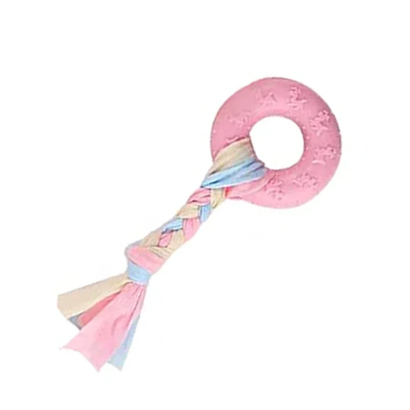 🦷 Pink Dental Chew Dog Toy Set