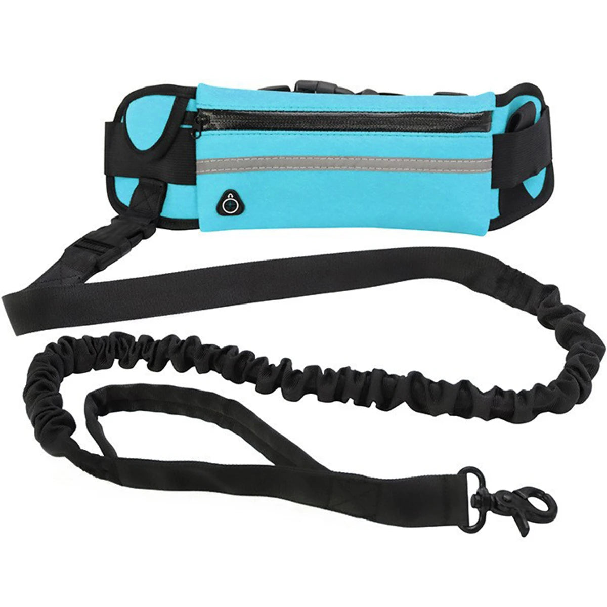 Hands Free Dog Leash for Running & Walking – Reflective Elastic Leash with Adjustable Waist Belt and Storage Bag