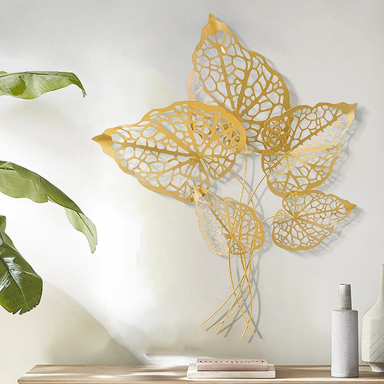 ✨Modern Arany Virág Faldekor – Fém 3D Művészi Fali Dísz nappaliba, hálóba✨