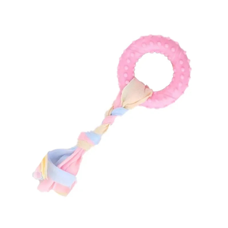 🦷 Pink Dental Chew Dog Toy Set