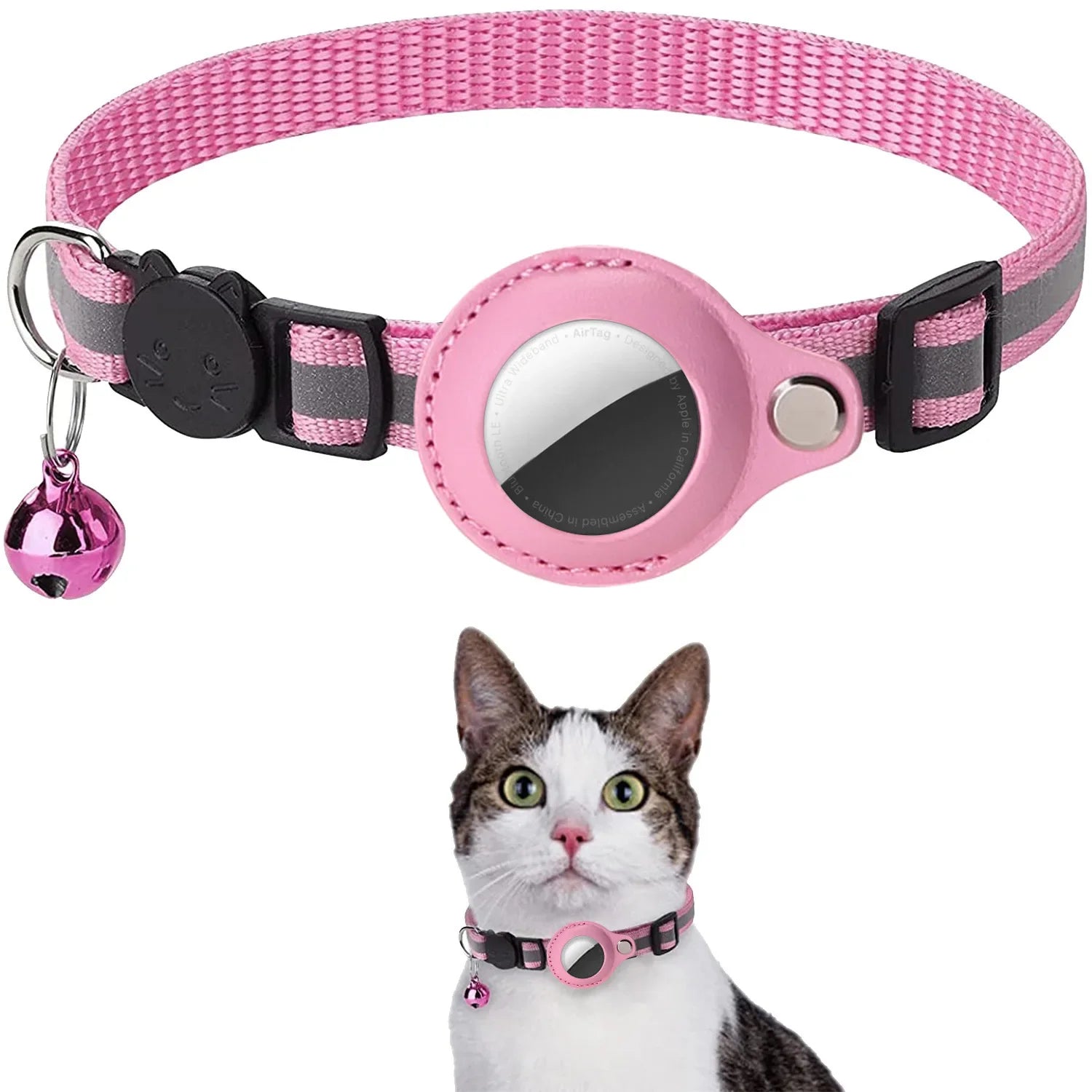 🐾 Cat AirTag Holder Collar – Breakaway & Reflective