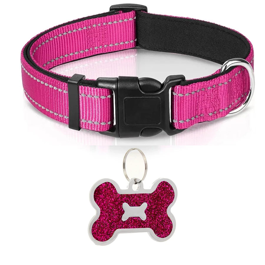 🐶 Soft Padded Reflective Nylon Dog Collar
