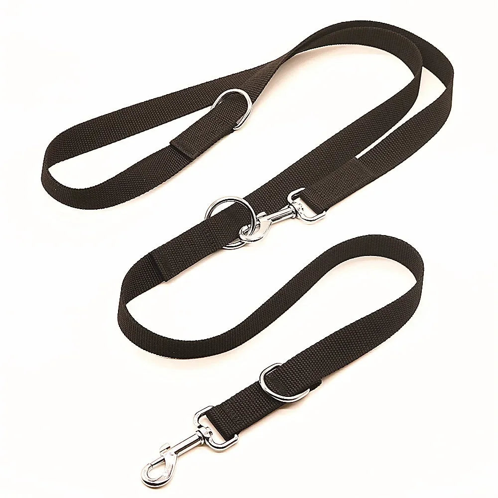 Adjustable Double-Ended Dog Leash – Strong Nylon Lead for Training & Walking