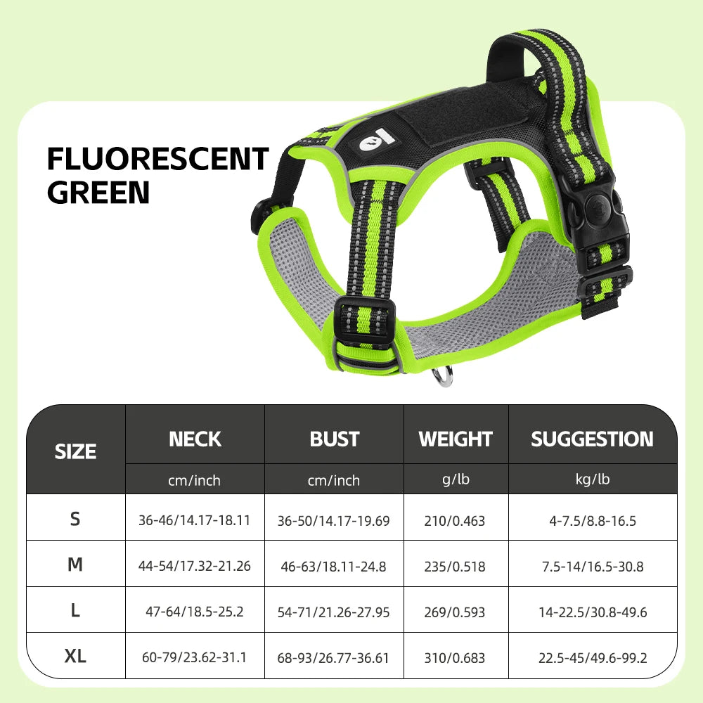 🐕 Escape-Proof Reflective Dog Harness – Breathable Oxford Cloth