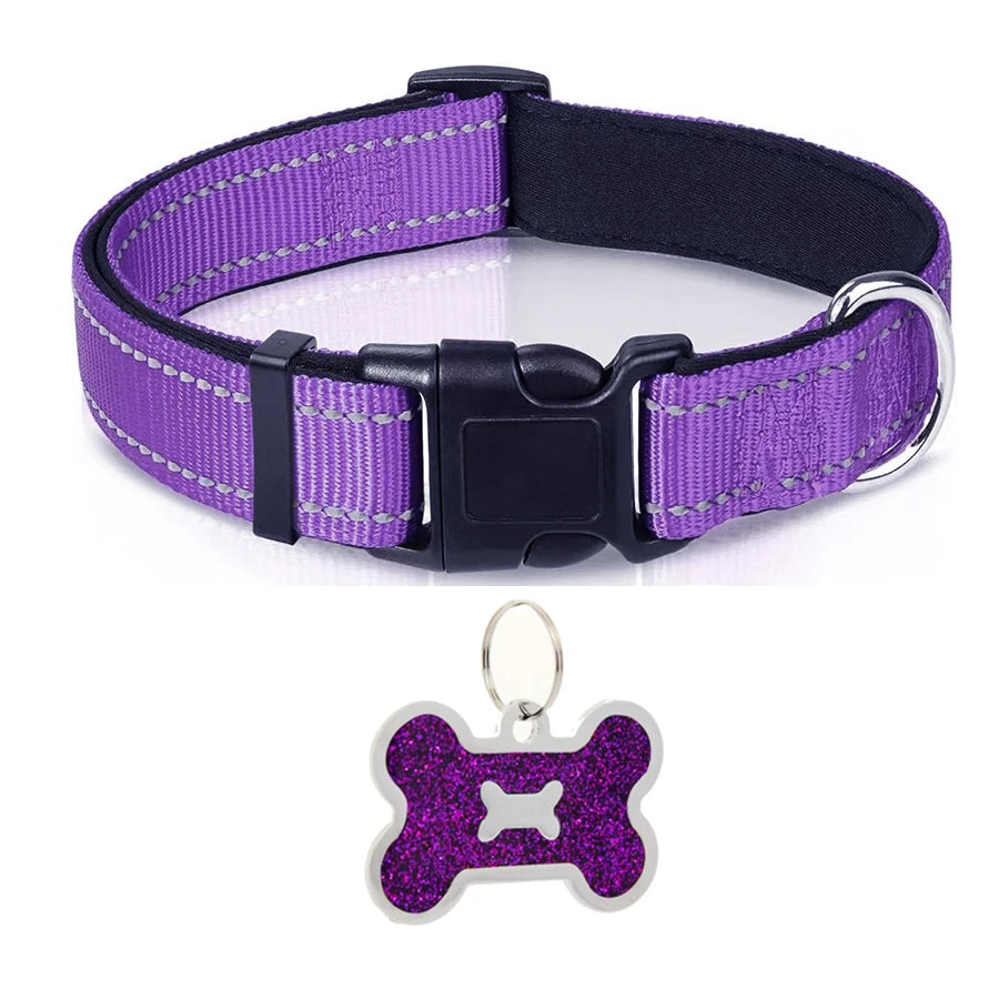 🐶 Soft Padded Reflective Nylon Dog Collar