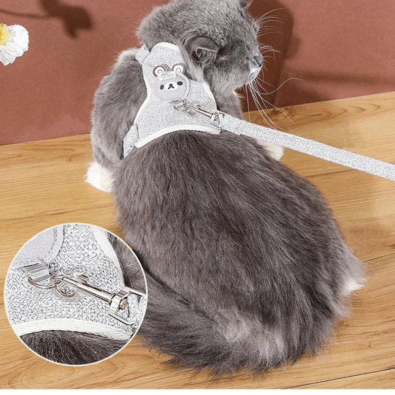 🐾 Cat Harness with Leash – Cute Vest Style