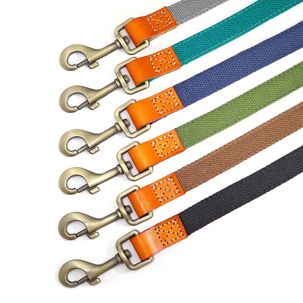 150cm Durable Nylon Dog Leash with PU Leather Handle – Comfortable & Strong for Daily Walks