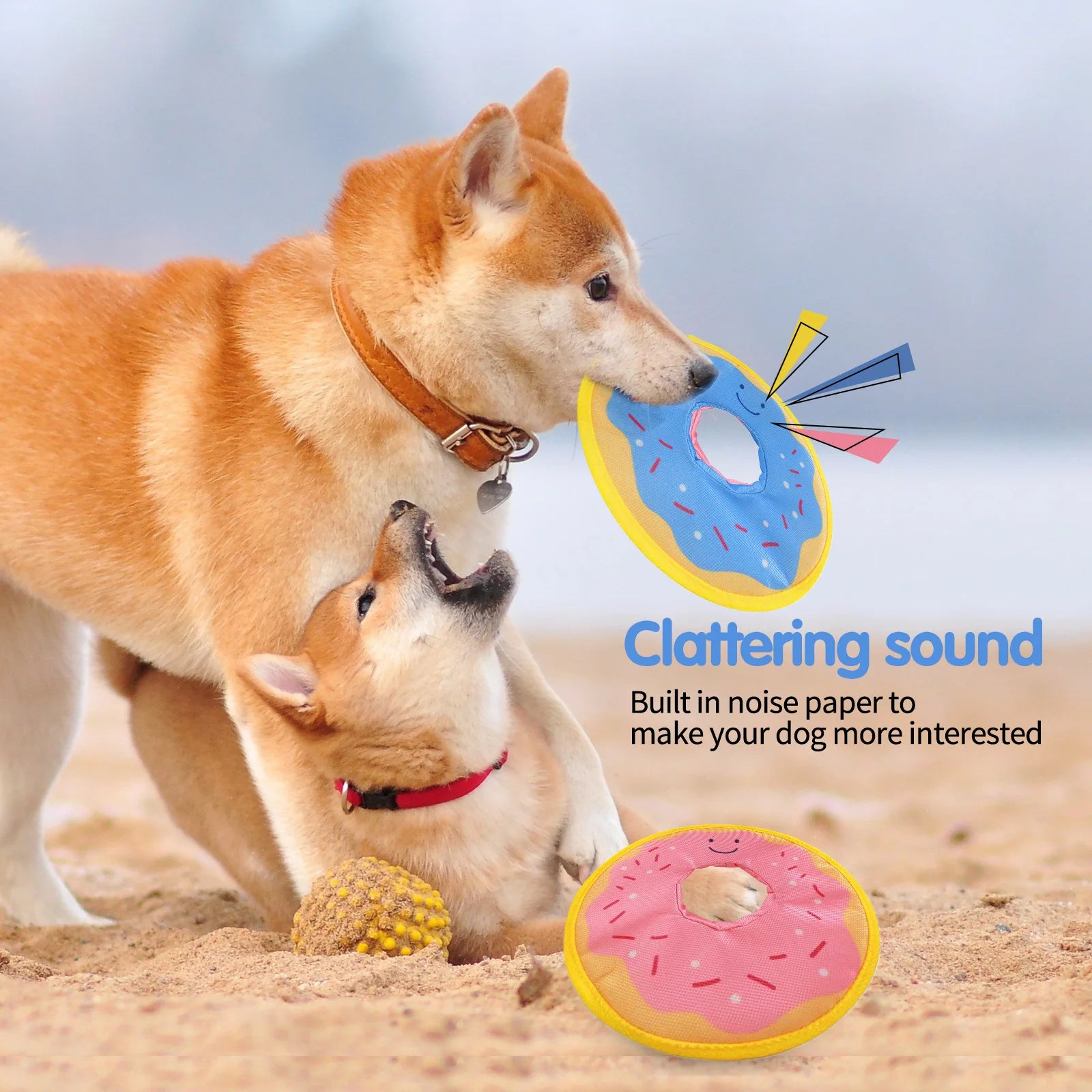 🍩 Donut Squeaky Dog Toy